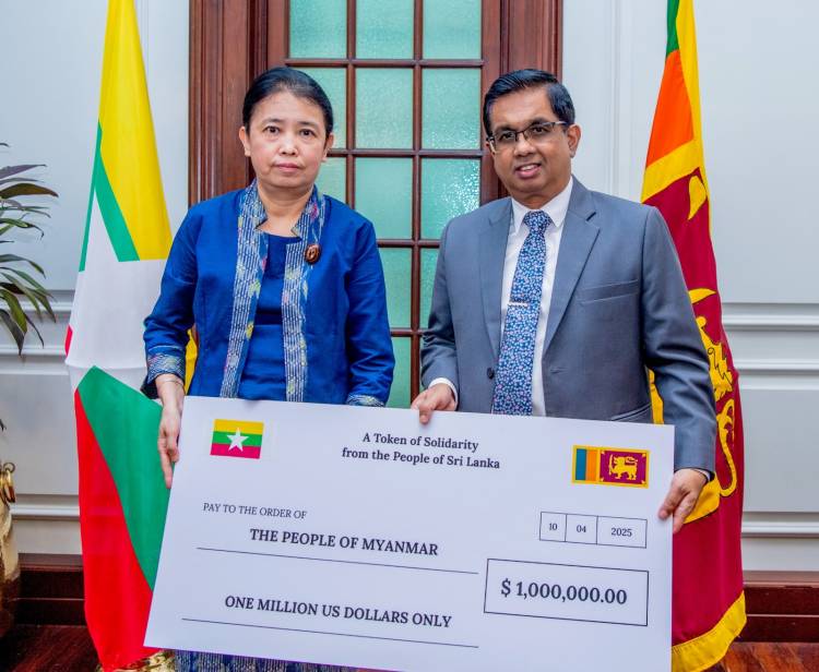  மியன்மாரில் பாதிக்கப்பட்டுள்ள மக்களுக்கு ஒரு மில்லியன் அமெரிக்க டொலர் நிதி உதவி